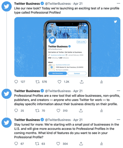 Twitter thread with a screenshot of twitter on a smartphone