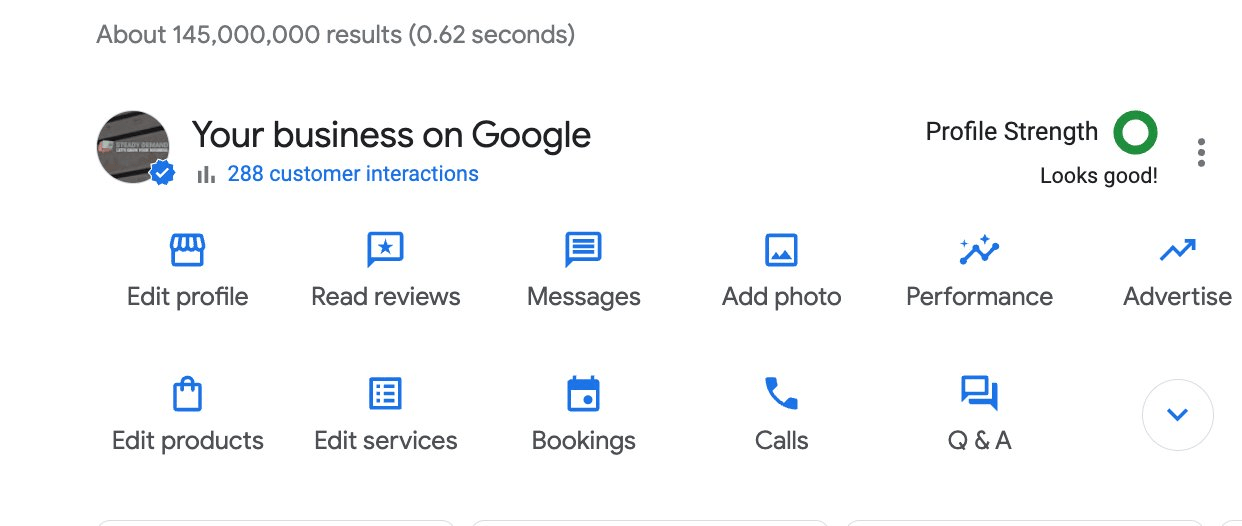 An image of Google's profile strength graphic that shows that ads are no longer included