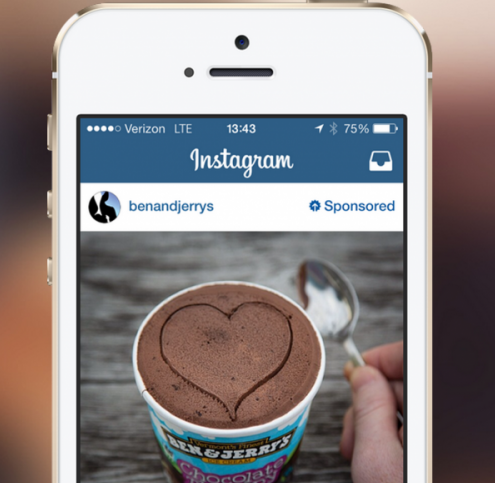 Instagram advertisement ice cream heart