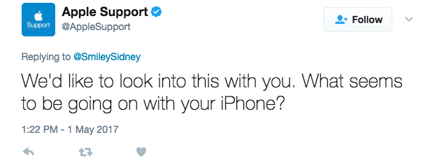 Apple Tweet Reply