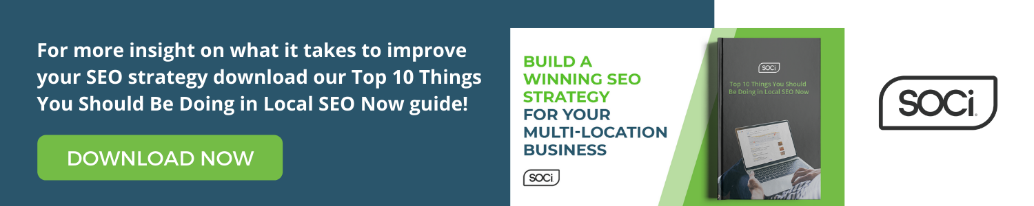 Download button with a preview of SOCi's local SEO guide