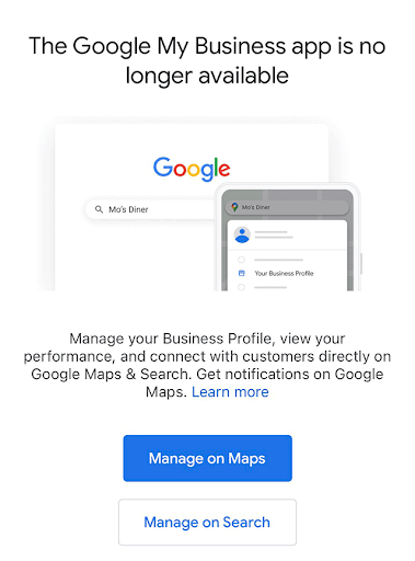 An image showing the GMB app is no longer available 