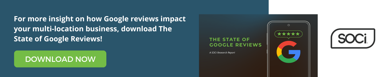 A CTA for SOCi's State of Google Reviews Research Report