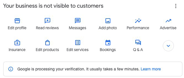 An image showcasing a "Your Business Might Not Be Visible to Customers" message in a GBP