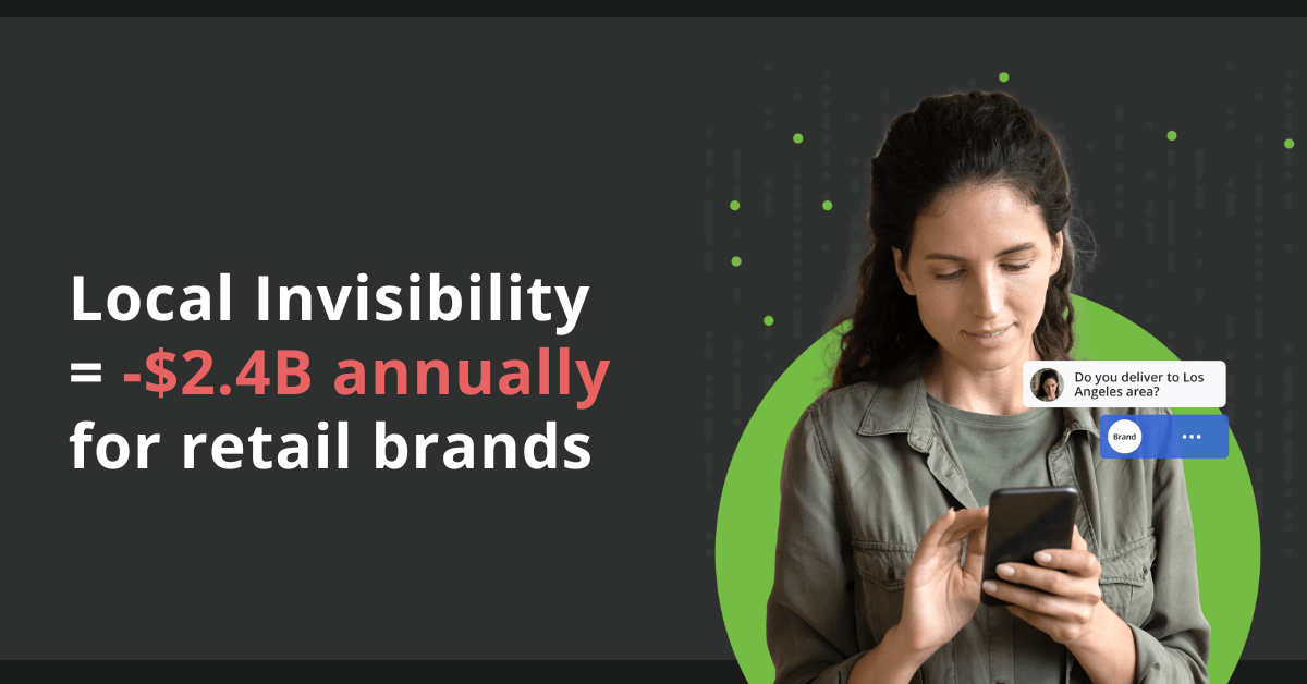 An image showcasing that local invisibility is costing retail brands 2.4B annually