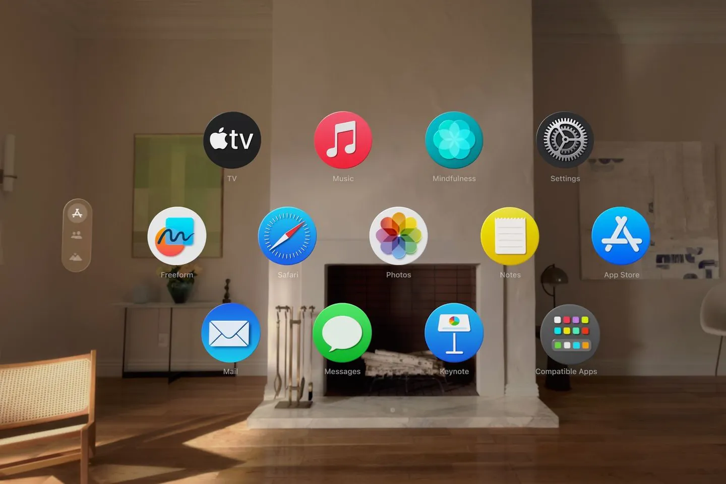 An image highlighting Apple's Vision Pro home screen